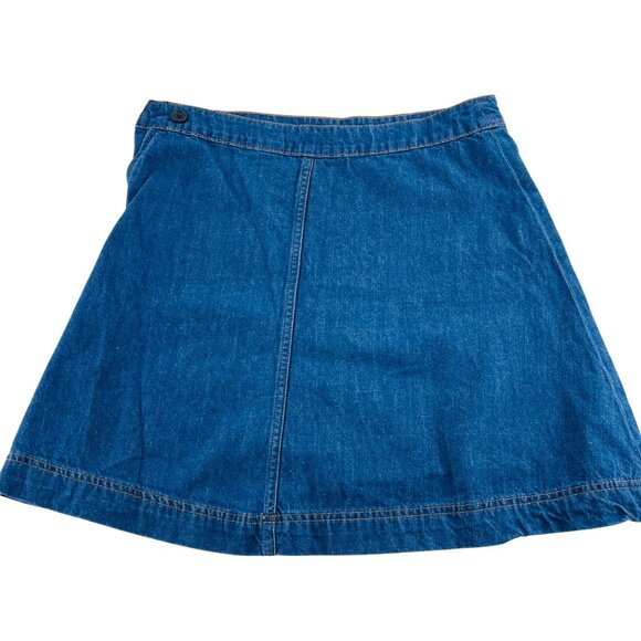 Gap 1969 Women's Denim A-Line Mini Skirt Size 6R 28R Blue Front Flap Pockets Y2k - Picture 5 of 5